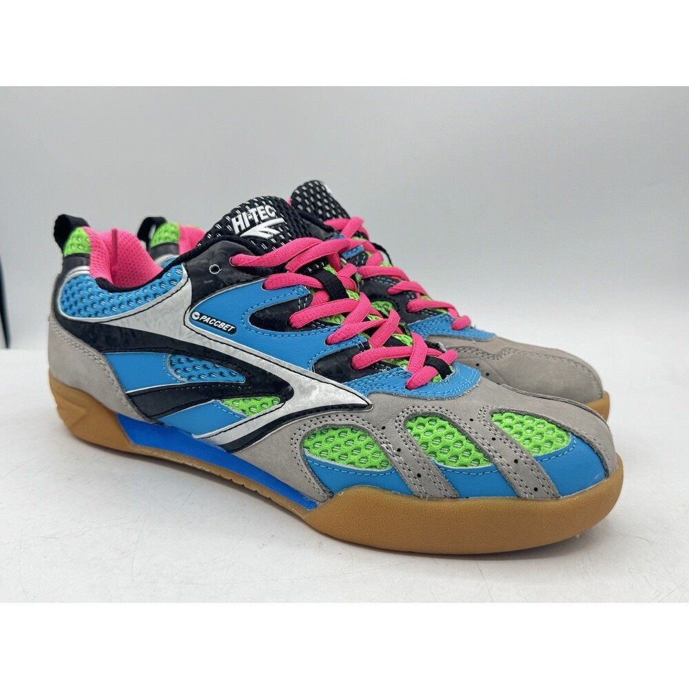 PACCBET x HI-TEC Hybrid Squash Shoe Blue Green Pink Men’s Size 9